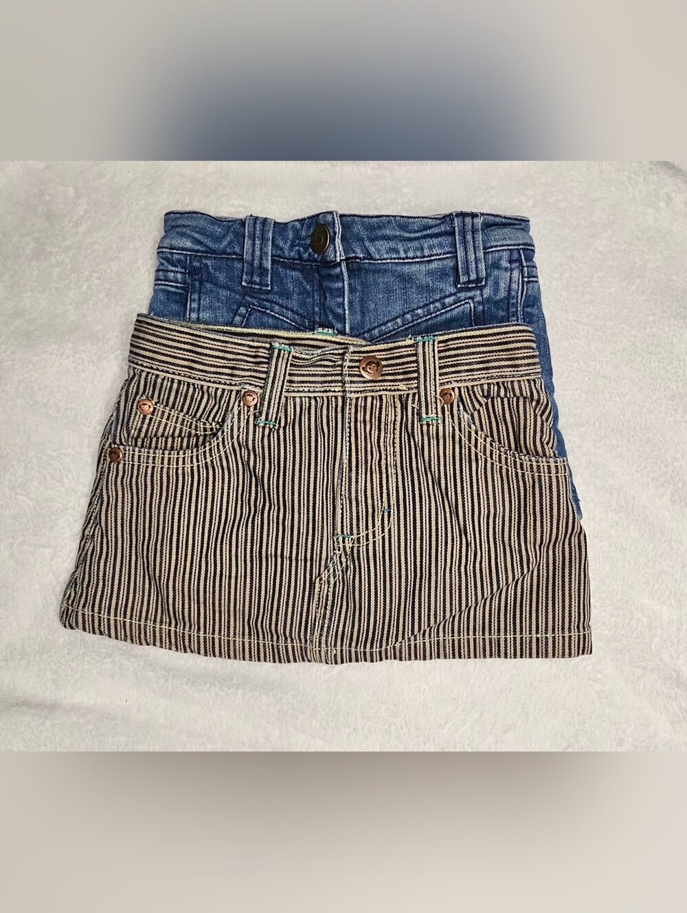 Girls 3T Designer Denim Bundle Little Marc Jacobs Jean Shorts + Appaman Skirt EU